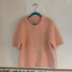 Industry Wool Blend Short Sleeve Sweater, Size XL, Peach, NWT